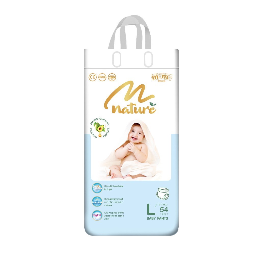 Bỉm quần/dán MOMO DIAMOND NATURE hữu cơ cao cấp quần/dán size M60/L54/XL50/XXL48