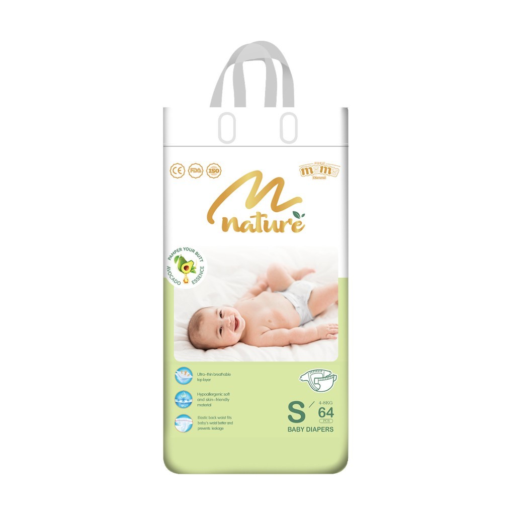 Bỉm quần/dán MOMO DIAMOND NATURE hữu cơ cao cấp quần/dán size M60/L54/XL50/XXL48