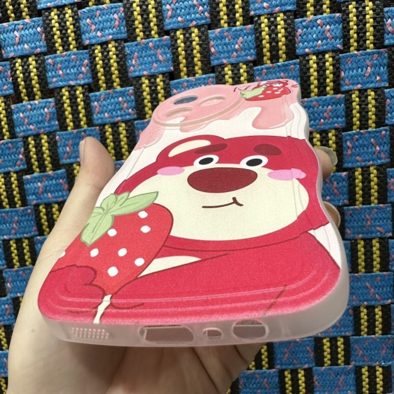 Case ốp lưng Realme C53 dẻo gấu dâu lotso siêu dễ thương viền lượn sóng bảo vệ camera