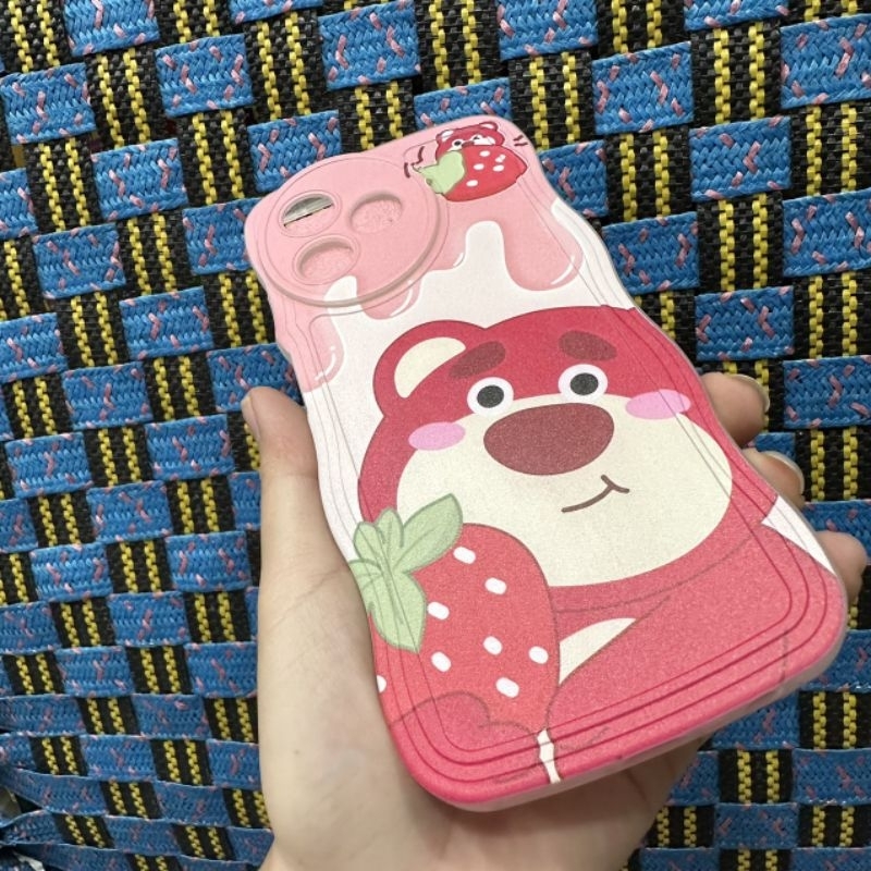 Case ốp lưng Realme C53 dẻo gấu dâu lotso siêu dễ thương viền lượn sóng bảo vệ camera