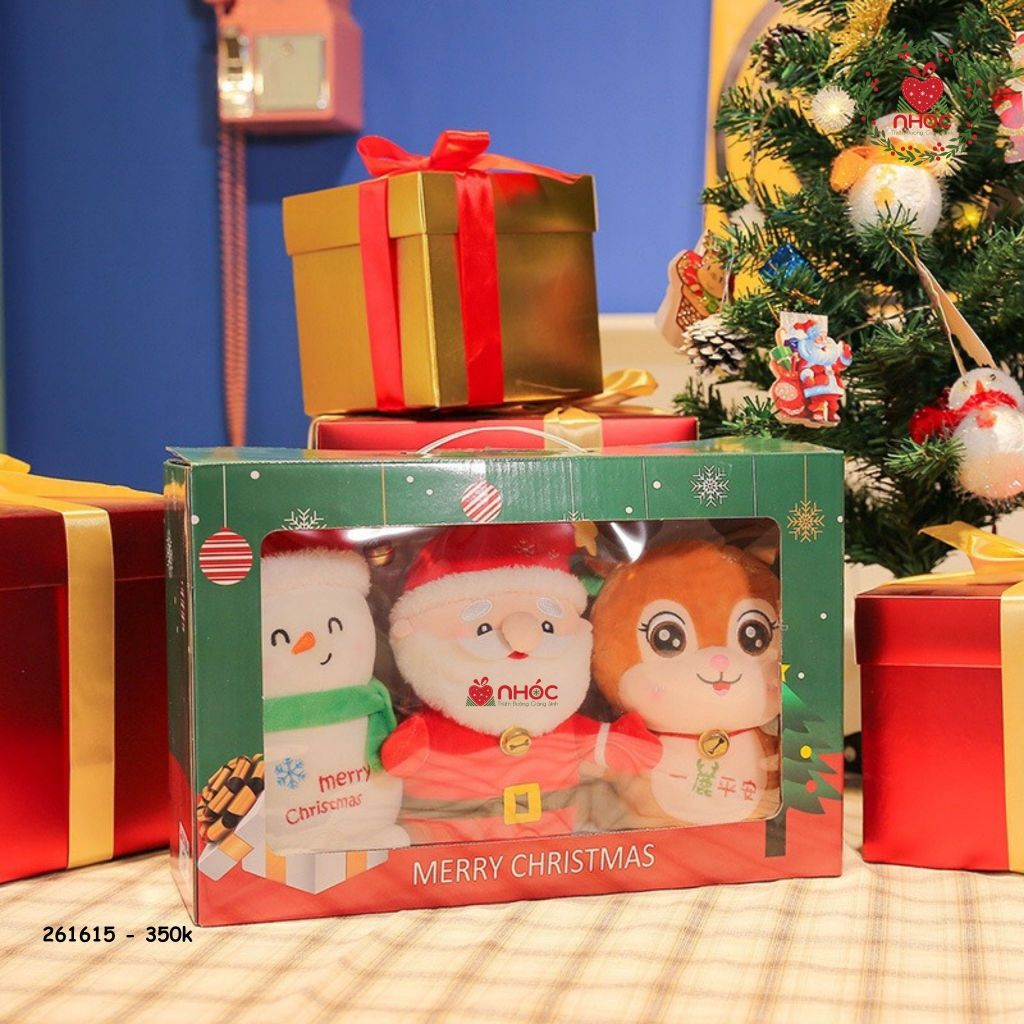 Combo quà tặng thú bông noel giáng sinh nhiều kiểu dáng, box quà giáng sinh bông cao cấp - NHÓC