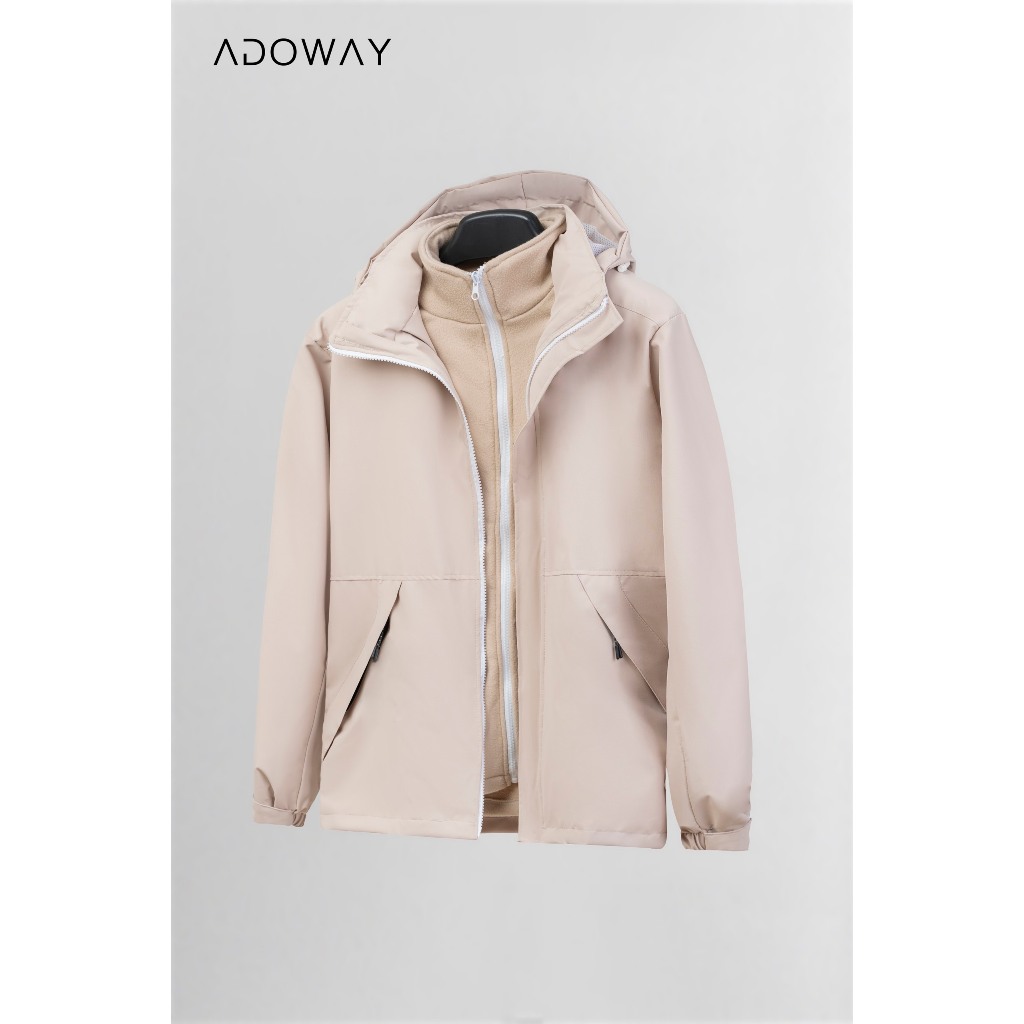 Áo khoác gió 3 LỚP ADOWAY,  , chống nước nhẹ , chống gió giữ ấm tốt cao cấp