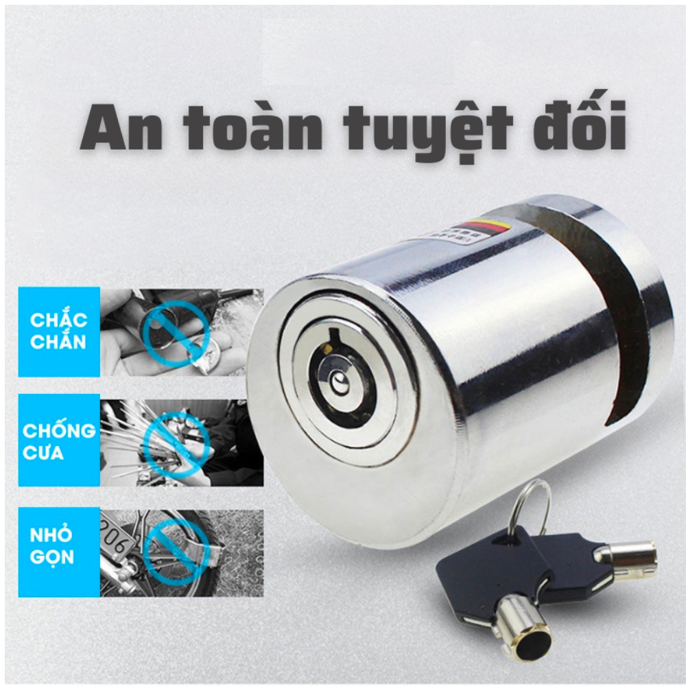 Khóa phanh đĩa xe máy  chống trộm chất liệu thép nguyên khối thiết kế thông minh an toàn