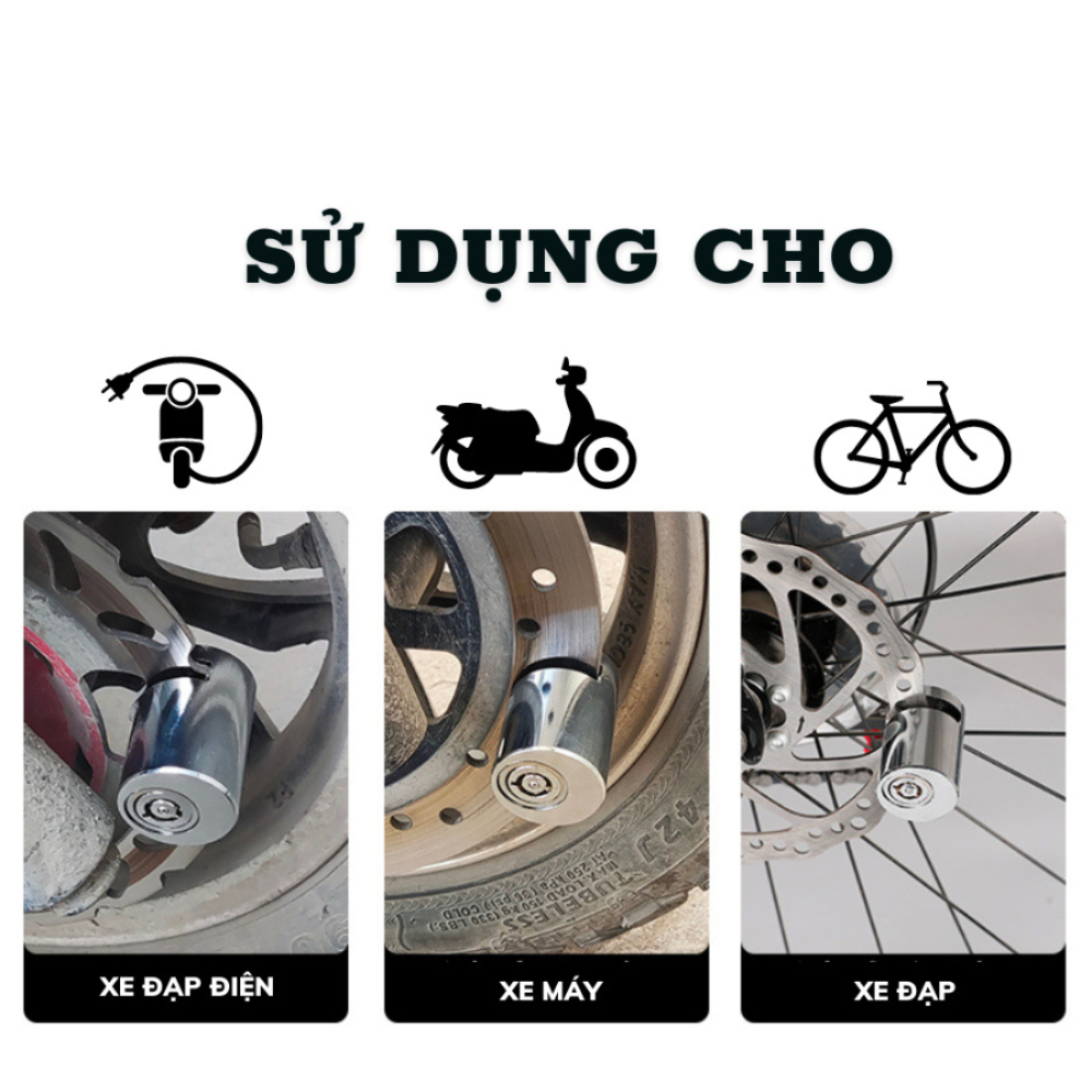 Khóa phanh đĩa xe máy  chống trộm chất liệu thép nguyên khối thiết kế thông minh an toàn