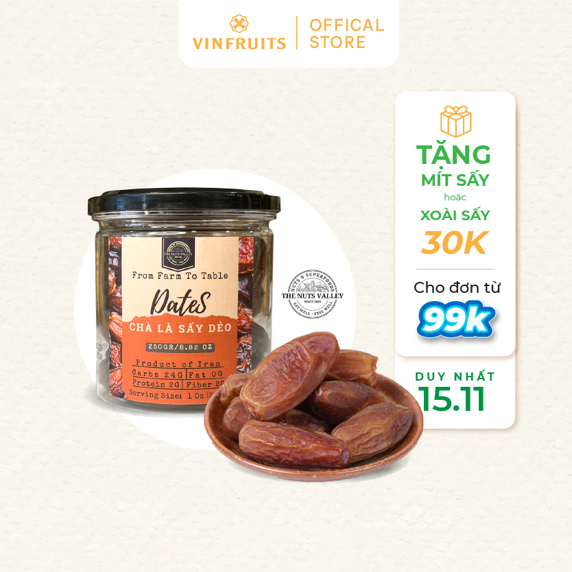 Chà Là Rời Iran The Nut Valley 250g/500g - Vinfruits