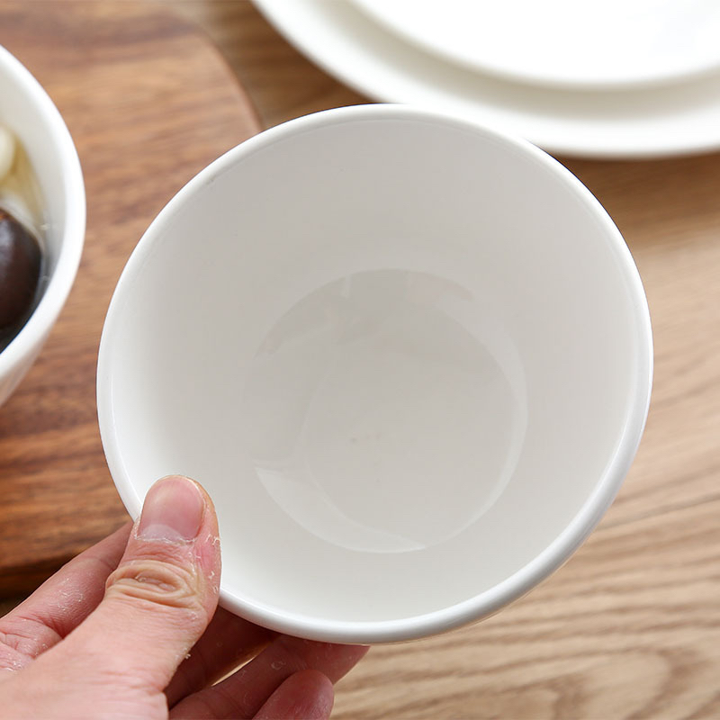 [Bộ 10] bát sứ trắng trơn, bát ăn cơm, chén ăn cơm, bát sứ trắng tròn đơn giản.