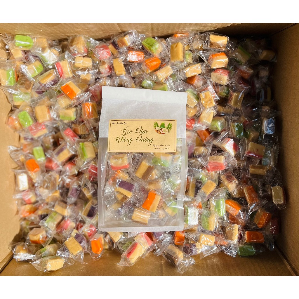 Túi 500G Kẹo dừa không đường ngũ vị