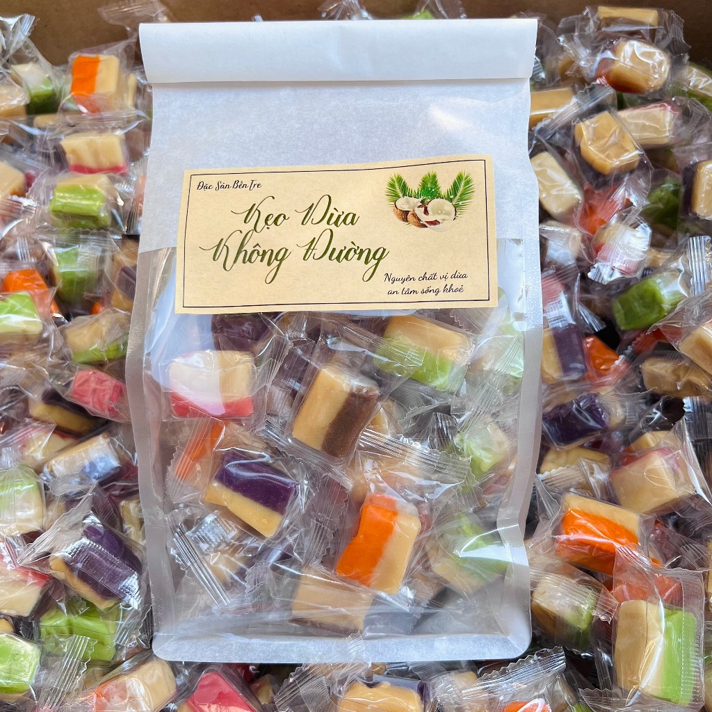 Túi 500G Kẹo dừa không đường ngũ vị