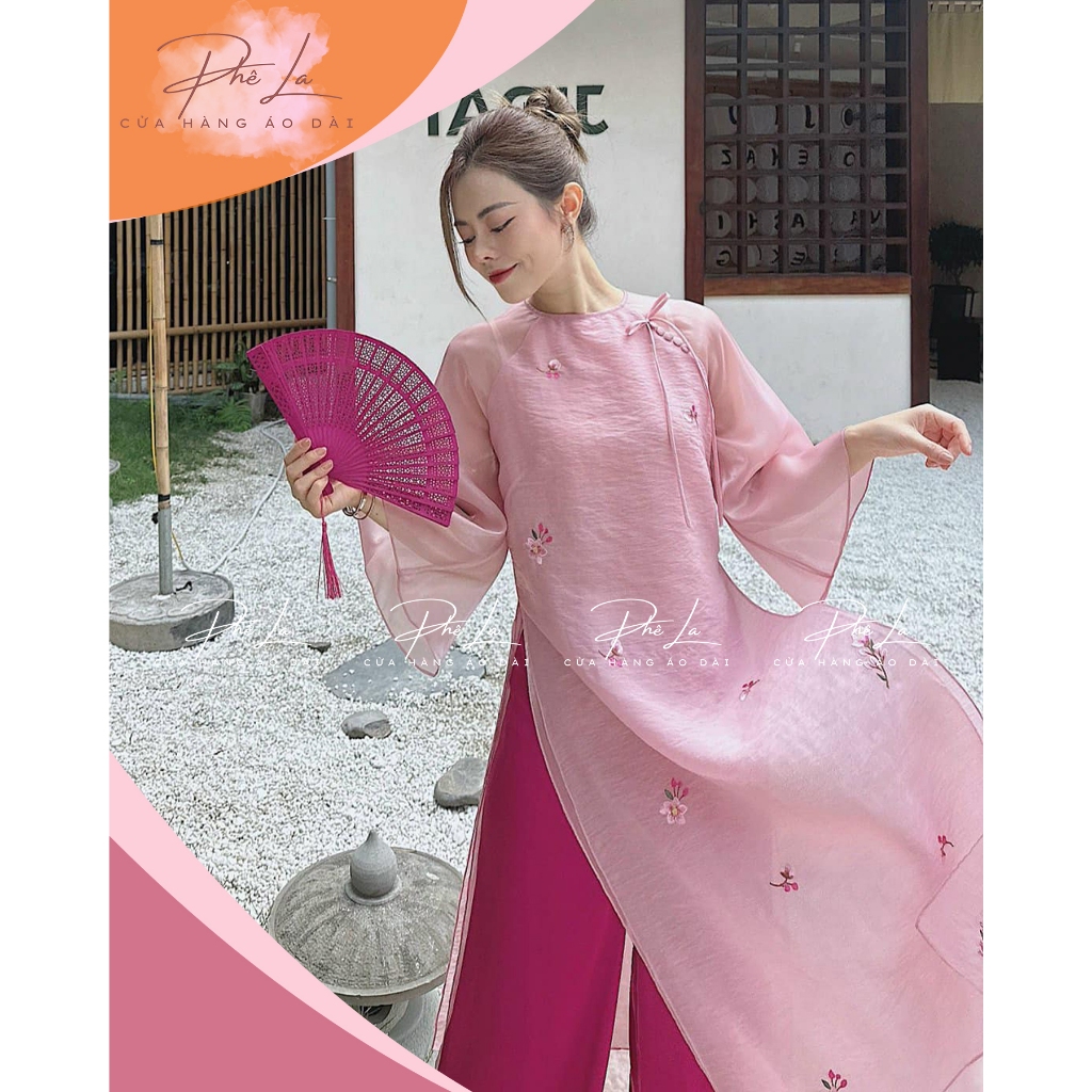 Áo dài cách tân Hinh Nguyệt Pha Lê chất liệu tơ thêu cao cấp thiết kế 4 tà phù hợp mặc đi đám cưới hỏi, lễ tết