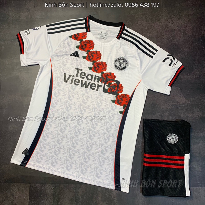 Quần Áo Bóng Đá, Áo Đá Banh CLB Manchester United 2023/2024 - Hoạ Tiết Hoa Hồng - Vải Gai Thái Cao Cấp