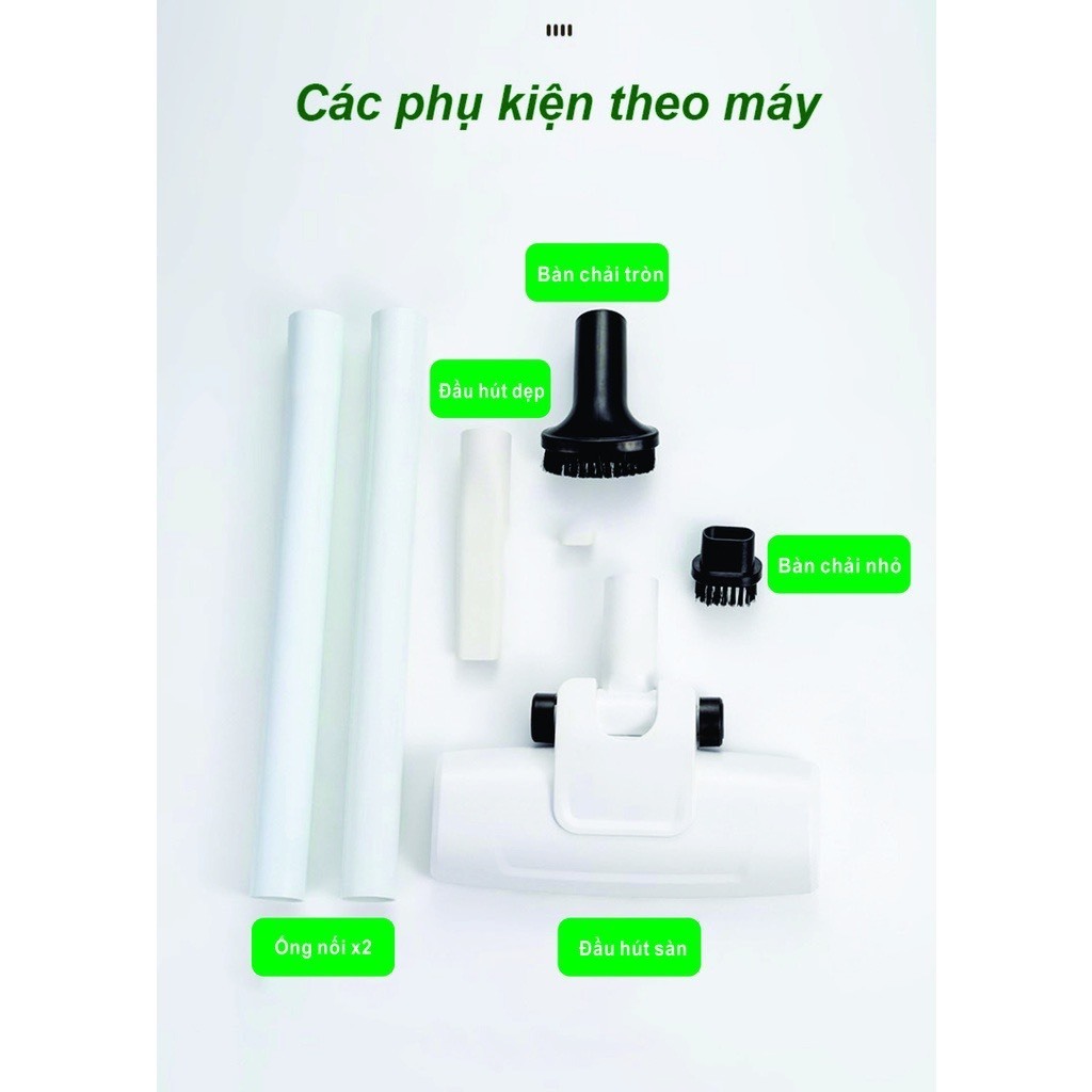 Cây Hút Bụi Lau Nhà Pin Sạc Không Dây Cao Cấp Tự Động Giặt Vắt Khô Bơm Nước Tùy Chỉnh Công Suất 1800w