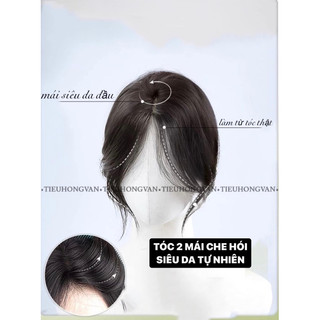 Tóc che hói phủ bạc 2 mái siêu da tóc thật100%