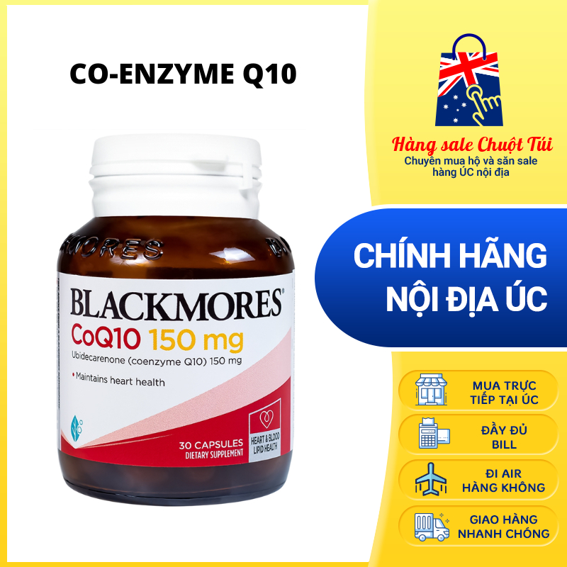 Viên Uống Bổ Tim Blackmores CoQ10 150mg 30 viên - Hàng Úc nội địa