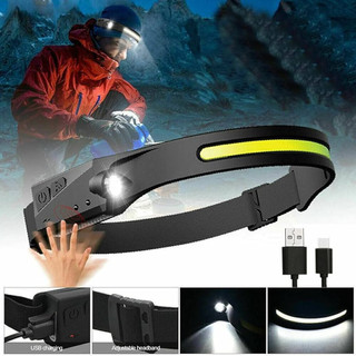 Đèn pin đội đâu led cob đen đầu kiểu băng đô chống nước