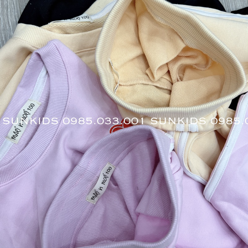 Bộ nỉ bé gái Mari Logo trái tim ngực