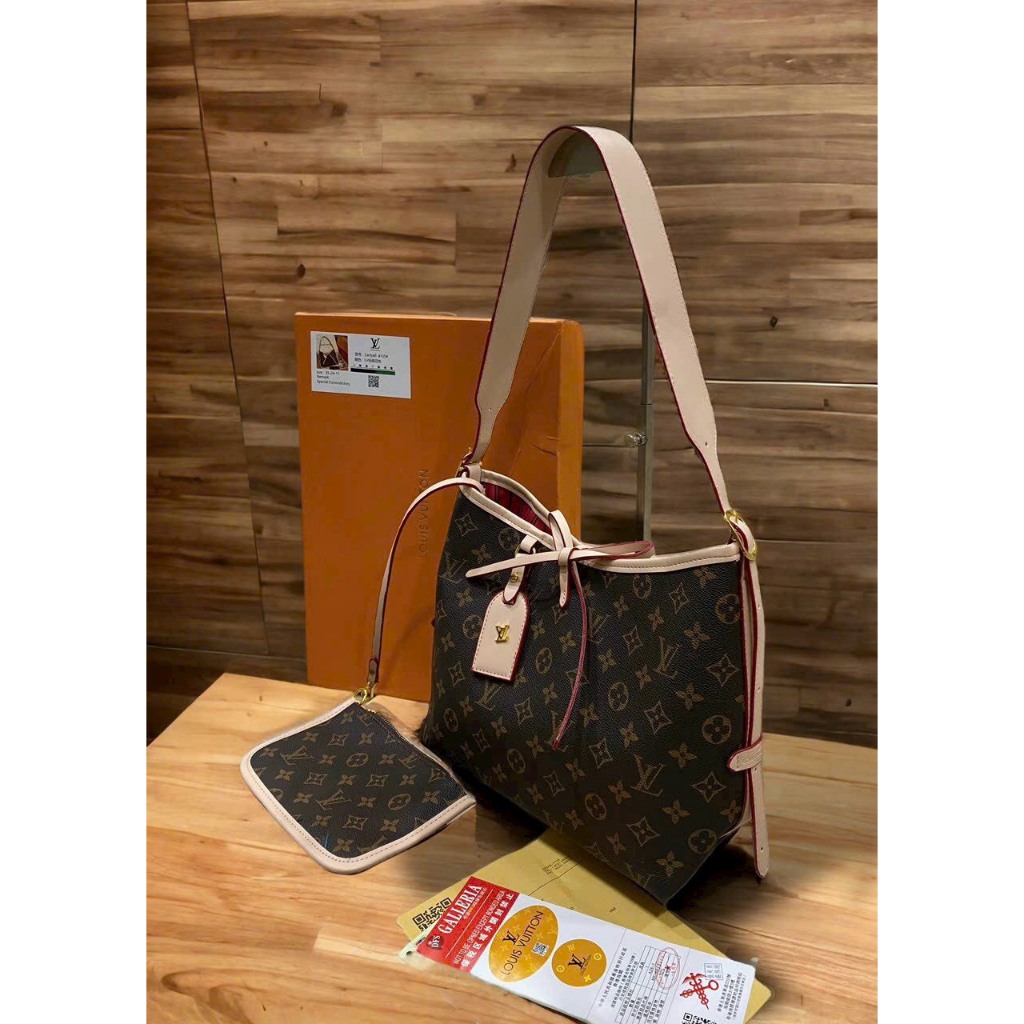 Set túi nữ Shopping Carryall L.V 2 chi tiết kèm ví cầm tay quai xách super vip fullbox size 33 Smano bags