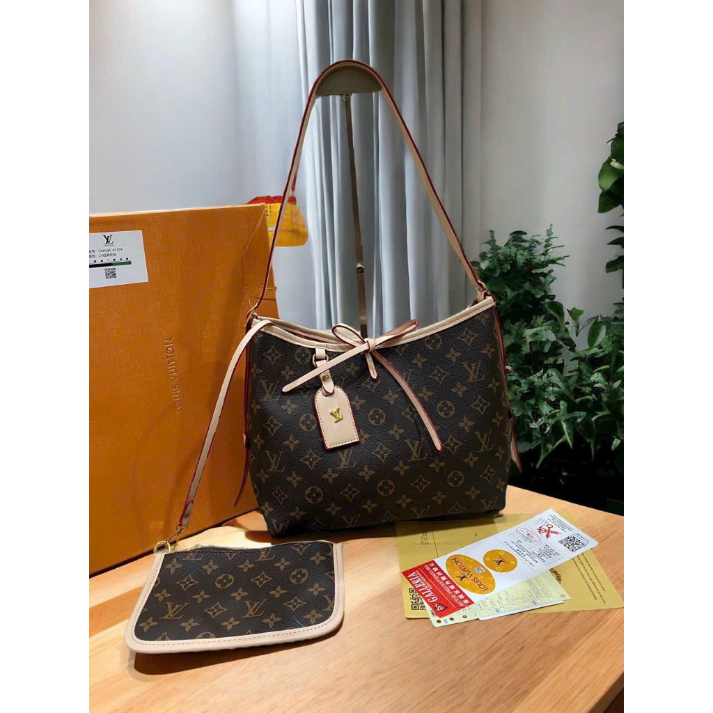 Set túi nữ Shopping Carryall L.V 2 chi tiết kèm ví cầm tay quai xách super vip fullbox size 33 Smano bags