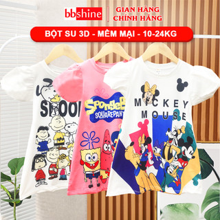 Váy bé gái 10-24kg họa tiết hoạt hình 3D cao cấp BBShine, Đầm bé gái thiết kế tay bồng dáng xòe siêu đáng yêu – D090