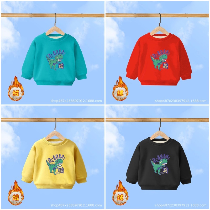 Áo dài tay, áo thu đông cho bé hình khủng long