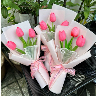 Hoa tulip bó 1 bông kèm túi