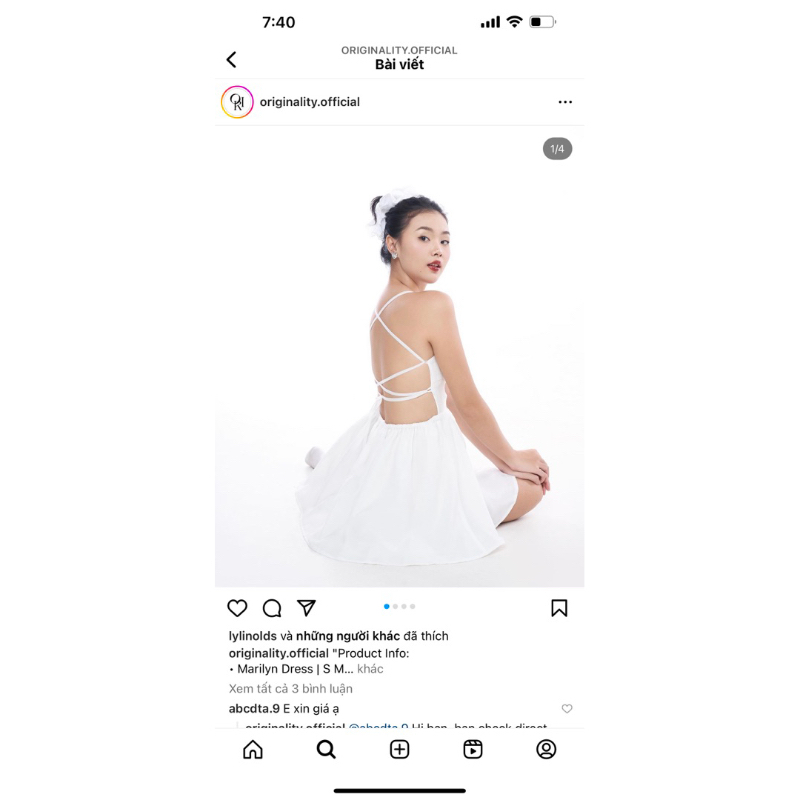 Pass đầm trắng Marilyn Originality