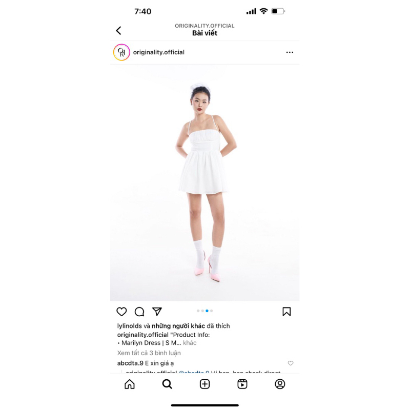 Pass đầm trắng Marilyn Originality