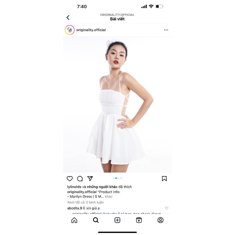 Pass đầm trắng Marilyn Originality