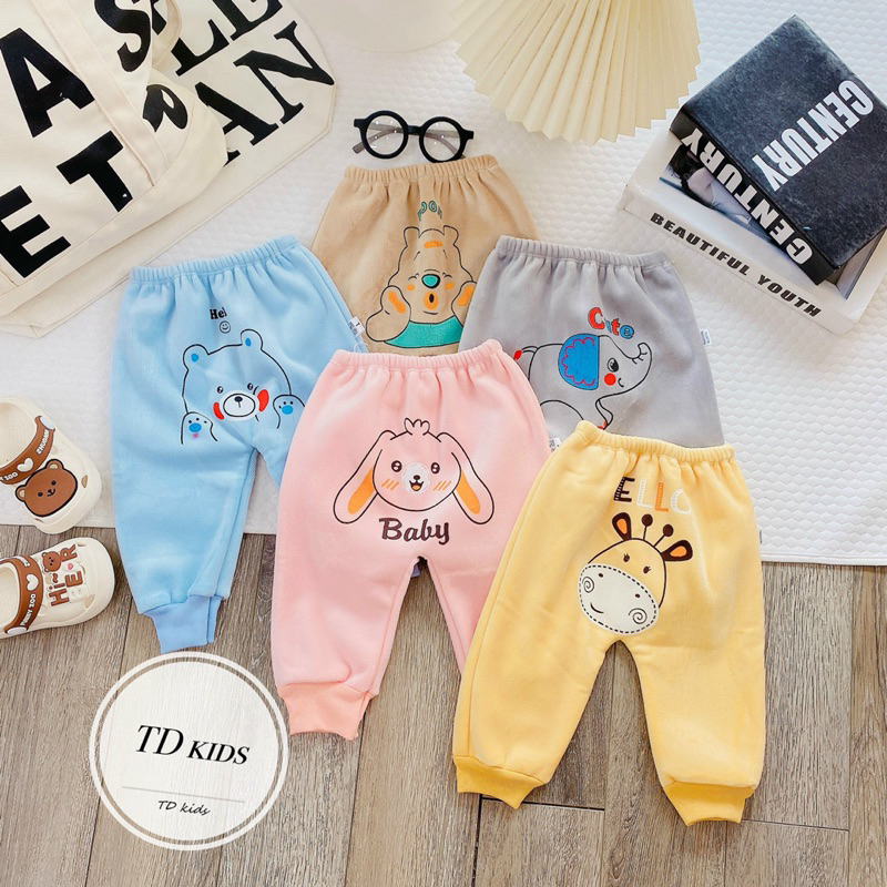 Quần nỉ lót lông cao cấp siêu mềm mịn mông đóng bỉm cho bé trai và bé gái