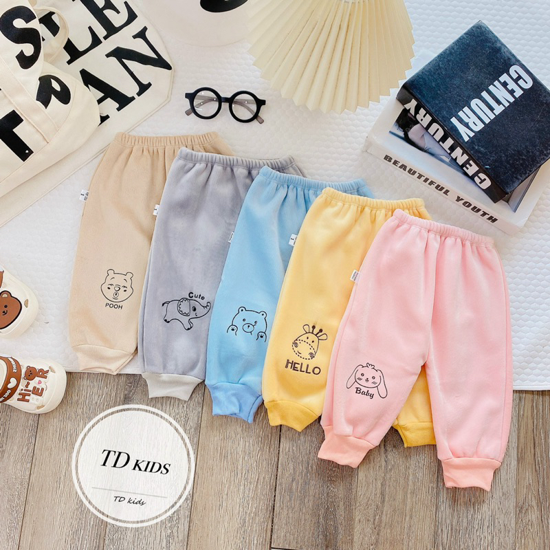 Quần nỉ lót lông cao cấp siêu mềm mịn mông đóng bỉm cho bé trai và bé gái