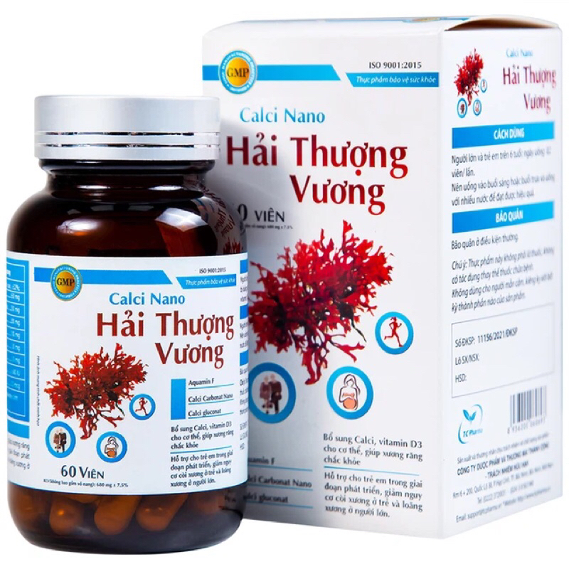 Viên uống Calci Nano Hải Thượng Vương bổ sung Calci, vitamin D3 cho cơ thể (60 viên)