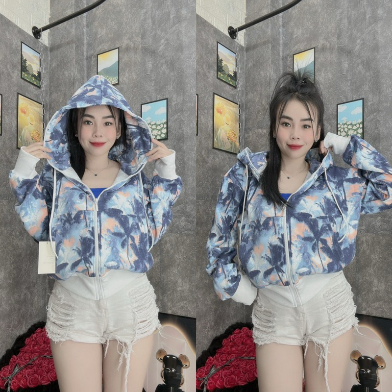 Áo Khoác Form Lửng Loang Màu