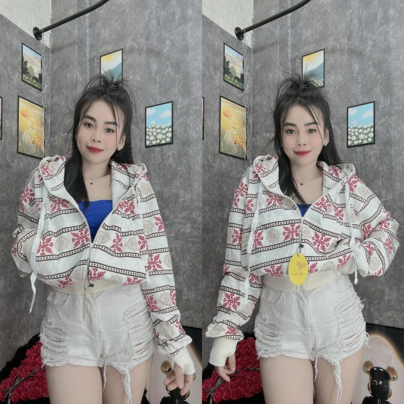 Áo Khoác Form Lửng Loang Màu