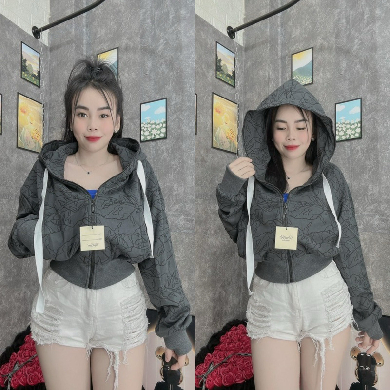 Áo Khoác Form Lửng Loang Màu