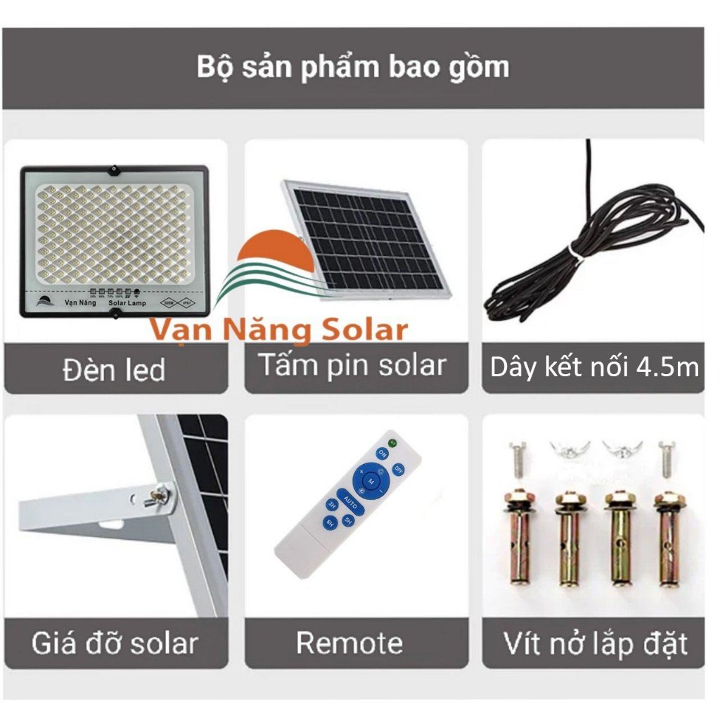 Đèn năng lượng mặt trời chống lóa Vạn Năng Solar 50w,100w,200w,300w