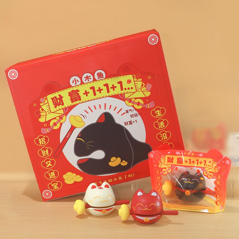 Bộ Gõ Mõ Tịnh Tâm Hình Mèo Thần Tài Mang Tới Sự May Mắn, An Lành - Đồ Chơi Phong Thuỷ Trang Trí Văn Phòng, Bàn Làm Việc