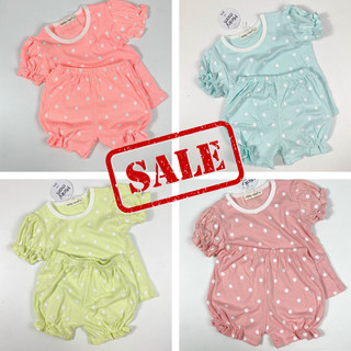 [SALE] Set quần áo đồ bộ cộc tay chấm bi cho bé gái Minky Mom cotton Hàn mặc ở nhà - Riokids BG1