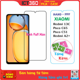 Kính cường lực full màn ppf 4 lớp , cường lực chống nhìn trộm xiaomi redmi 13c , poco c51 , poco c65 , a2+ ....