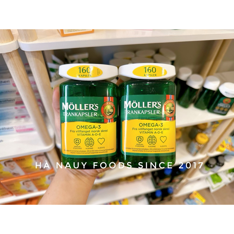 Dầu Cá Omega-3 DHA MOLLERS TRANKAPSLER Nauy Hộp 160 viên - Dầu Cá Nauy