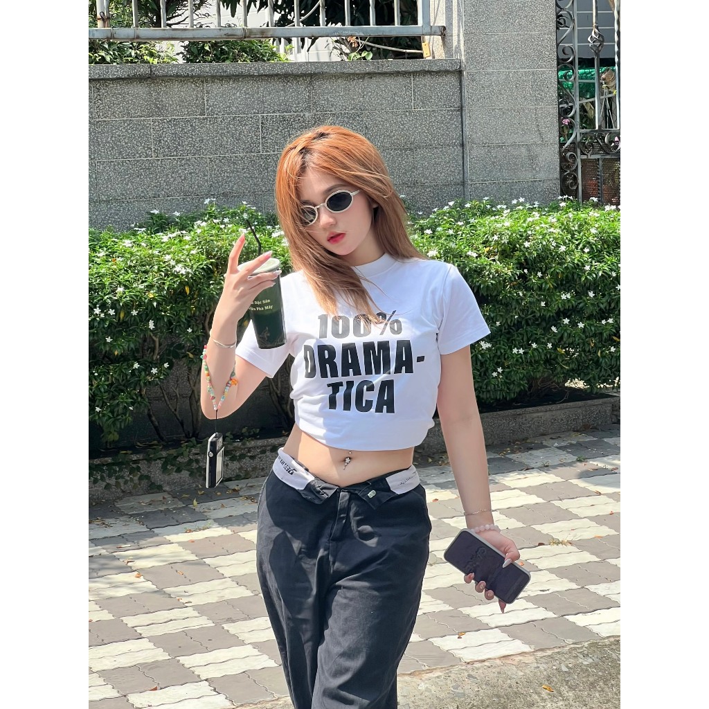 Áo Baby Tee TSUN DRAMA - Trắng - [UNISEX] - In - Nam/Nữ