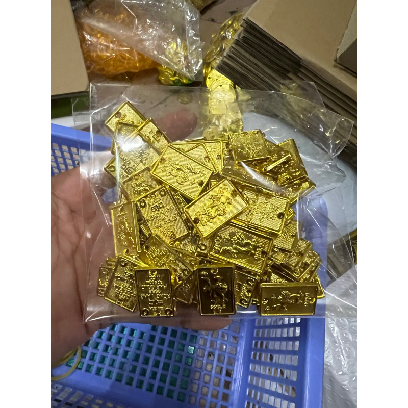 bịch 50 g vàng thẻ sjc nhựa xi trang trí tháp tỏi thần tài, oản tài lộc