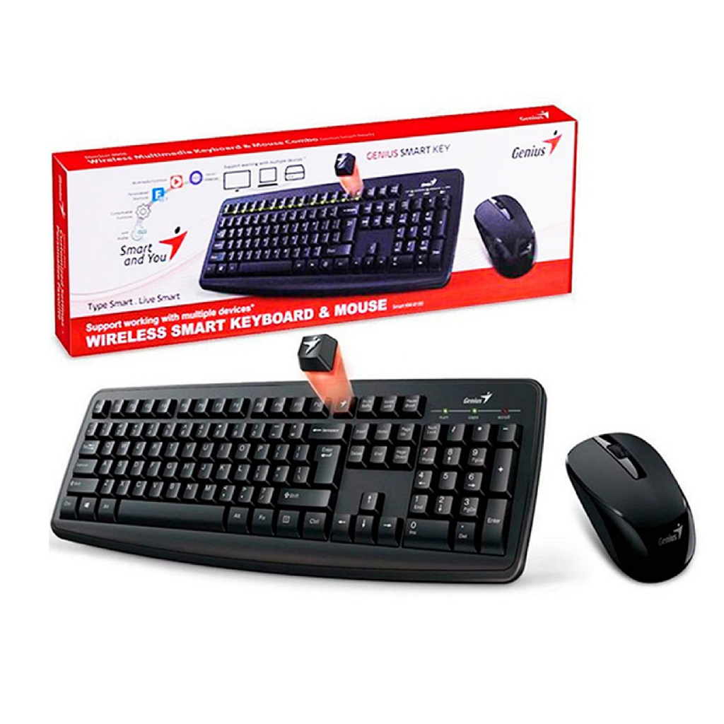 Bộ Bàn Phím Và Chuột Không Dây Wireless Genius Smart KM-8100 - Hàng Chính Hãng