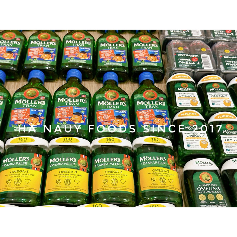 Dầu Cá Omega-3 DHA MOLLERS TRANKAPSLER Nauy Hộp 160 viên - Dầu Cá Nauy