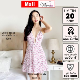 Đồ ngủ nữ Wannabe DNS76 đầm ngủ có mút ngực hai dây cổ chữ V xẻ sâu quyến rũ gợi cảm