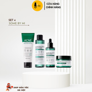 Bộ 4 Sản Phẩm Dưỡng Giảm Mụn Some By Mi AHA- BHA-PHA 30 Days Miracle (SRM 100ml Toner 150ml Serum 50ml Cream 60ml)