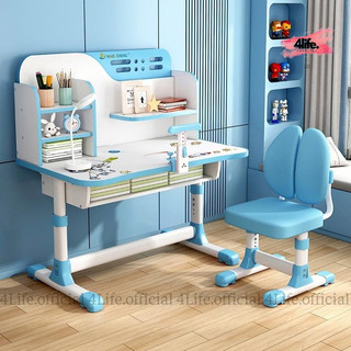 Bộ bàn học sinh thông minh chống gù chống cận tặng kèm ghế, chống cằm & đèn chống lóa ngồi học cho bé - nội thất 4life