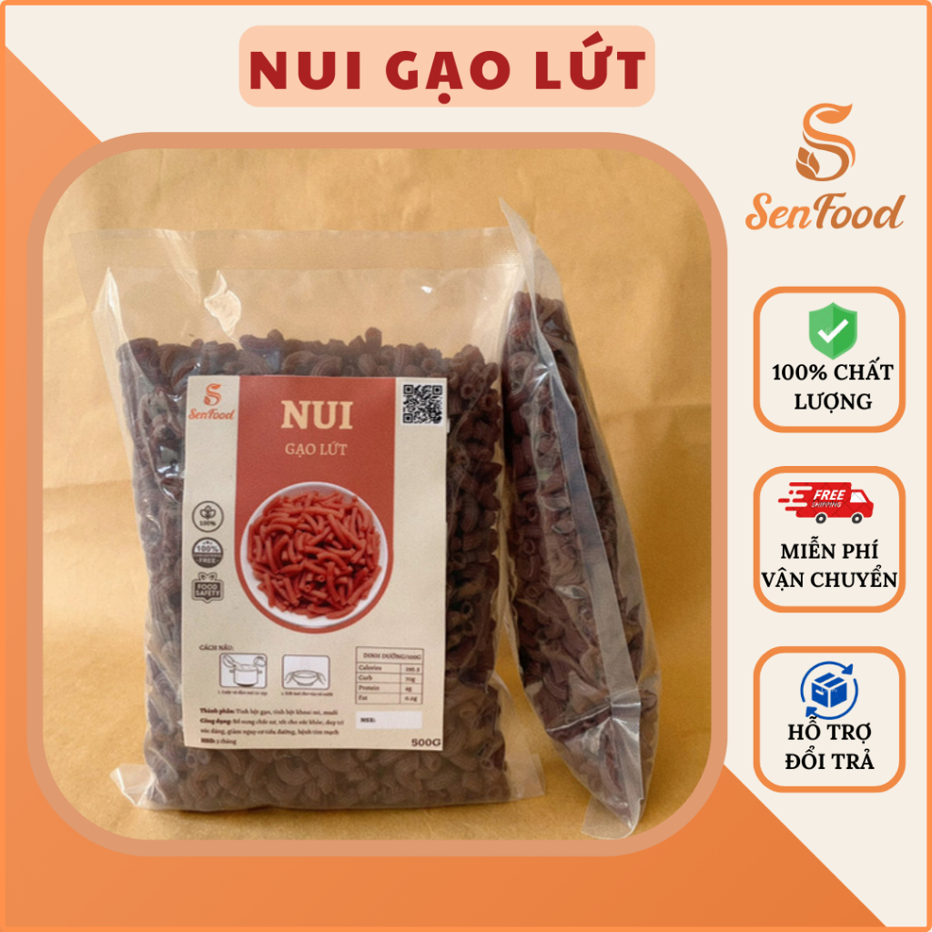 Nui Gạo Lứt / Rau Củ SEN FOOD, giảm cân,ăn dặm thực dưỡng eat clean cho người tiểu đường, gym, mẹ bầu, (500g/300g)