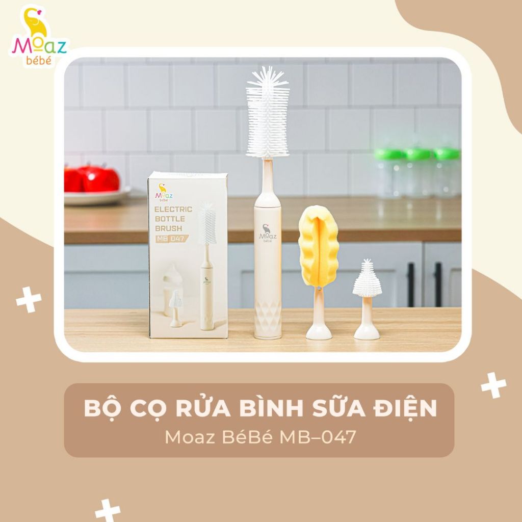 Bộ cọ bình sữa điện Moaz bebe MB047 bảo hành 12 tháng chính hãng