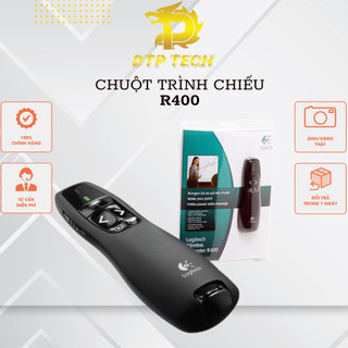 Bút trình chiếu R400, nút ấn nhậy Tích hợp nút chiếu laser bản 2024 kèm bao da Bảo Hành 12 tháng