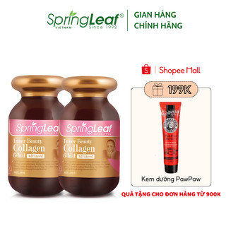 Combo 2 lọ viên uống collagen 6 in 1 spring leaf inner beauty của úc, 180 viên