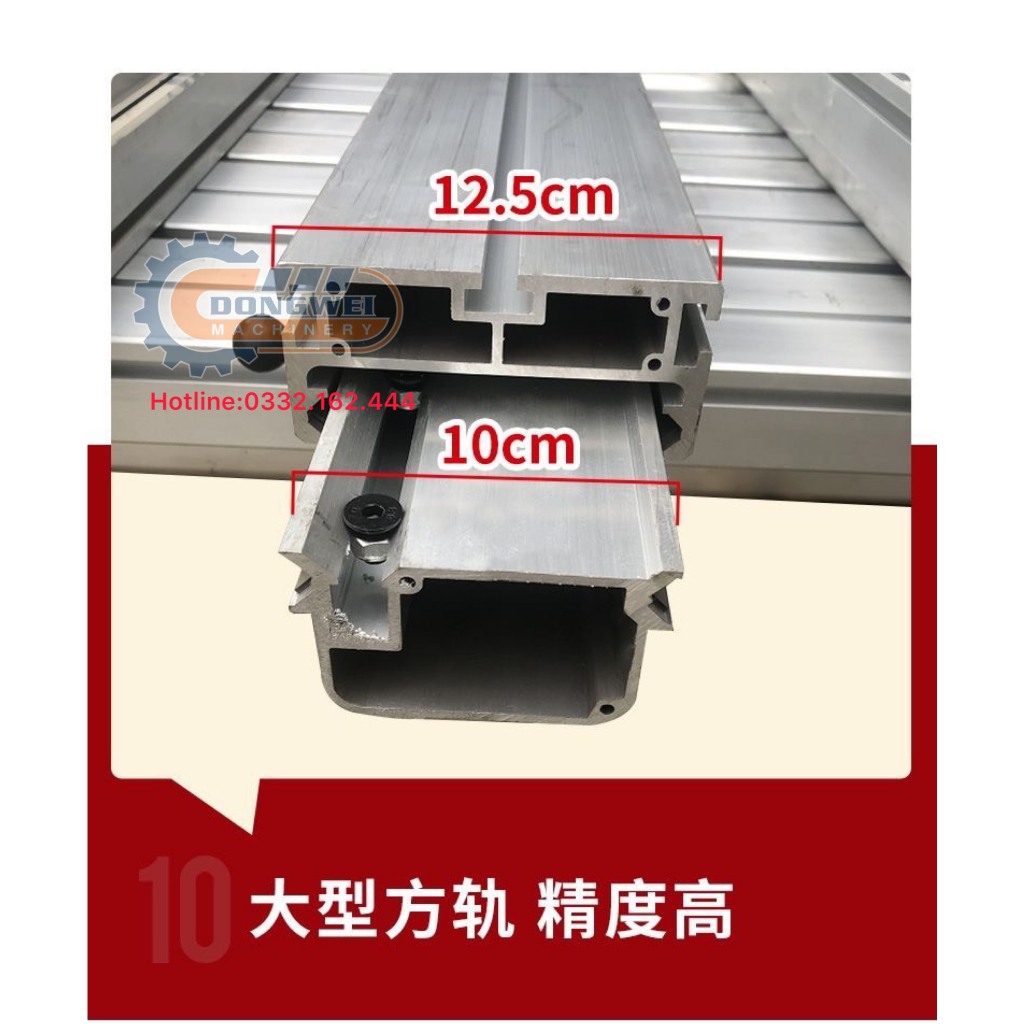 Máy cưa bàn trượt mini 2 lưỡi WJ 290, gập gọn linh hoạt thuận tiện mang đi công trình gồm máy và và bàn